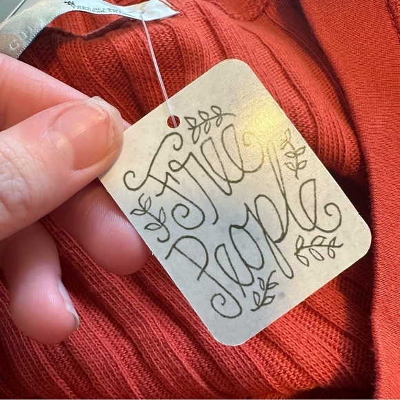 New free people beach walk about knit ribbed maxi dress in terra cotta - Picture 6 of 9